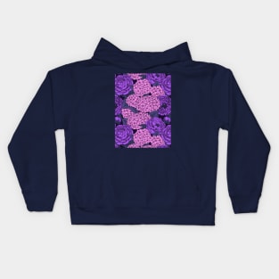 Peony and hydrangea in pink and violet Kids Hoodie